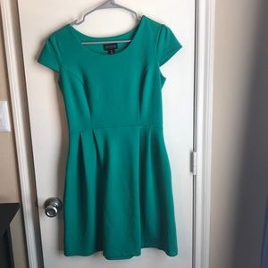 Fit n flare green dress